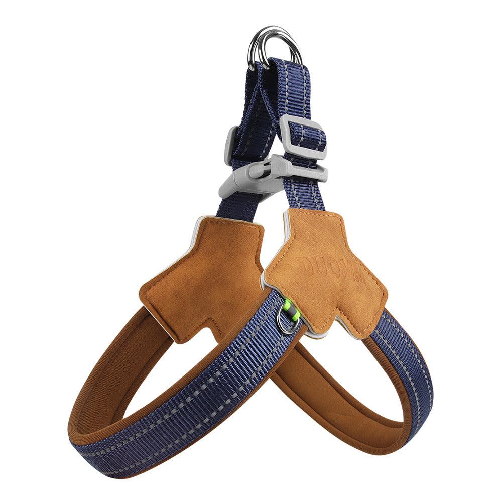 Dog Harness Chest Strap for Small and Medium Dogs, Reflective Leash for Outdoor Walking, Anti-Pull Design for Corgi, Bichon -