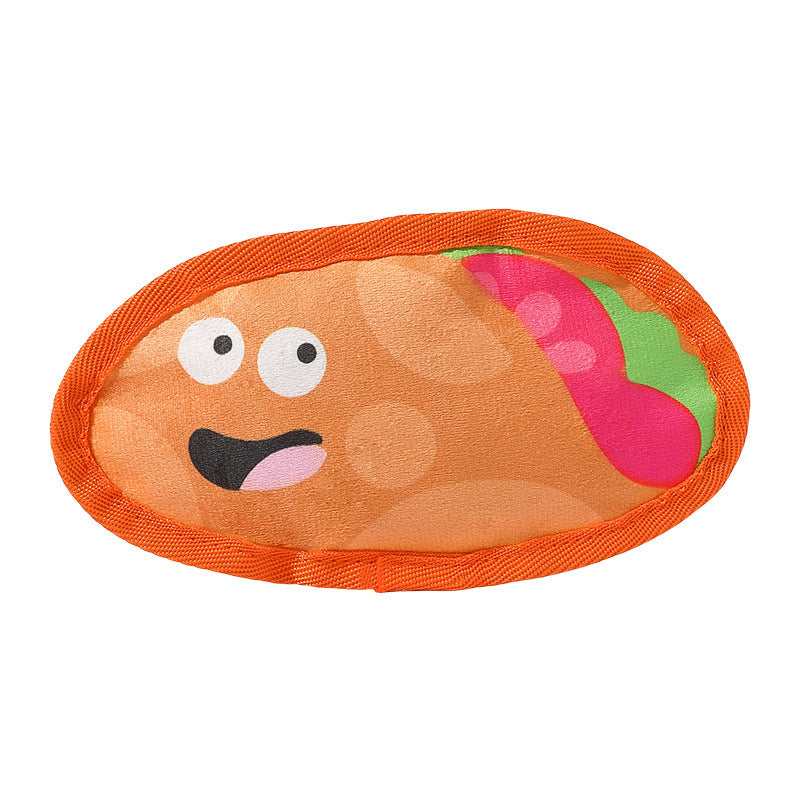 Durable Dog Toy for Chewing, Playing, and Teeth Cleaning - Fun Squeaky Anti-Boredom Design in Hamburger and French Fries Shap