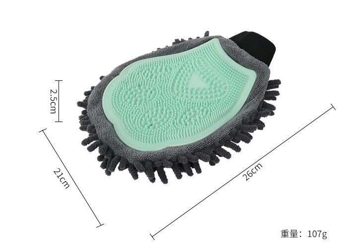 Pet shower gloves, dog double-sided cleaning, massage, shower brush, cat grooming, massage brush, pet supplies - image 4