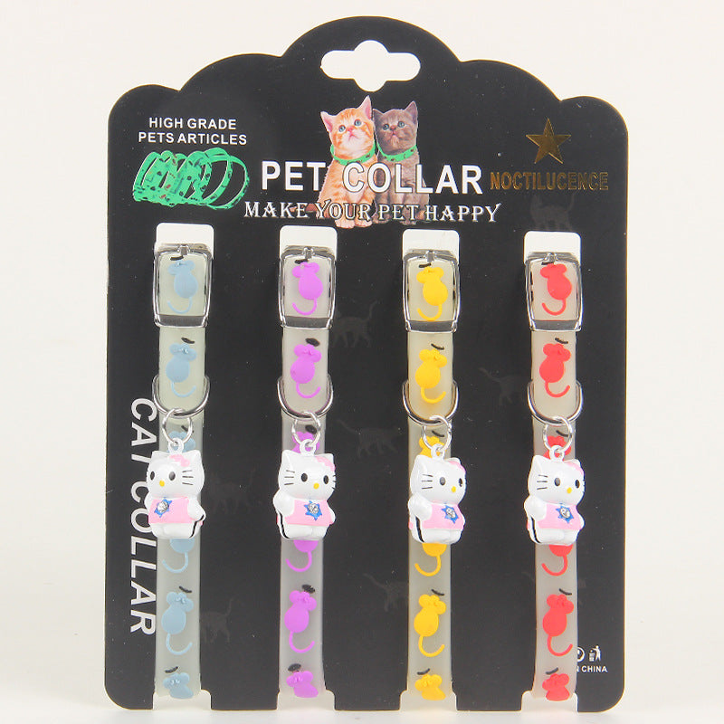Pet Collars Cat and Dog Luminous Bell Collars Adjustable Rubber Luminous Dog Walking Supplies - image 5