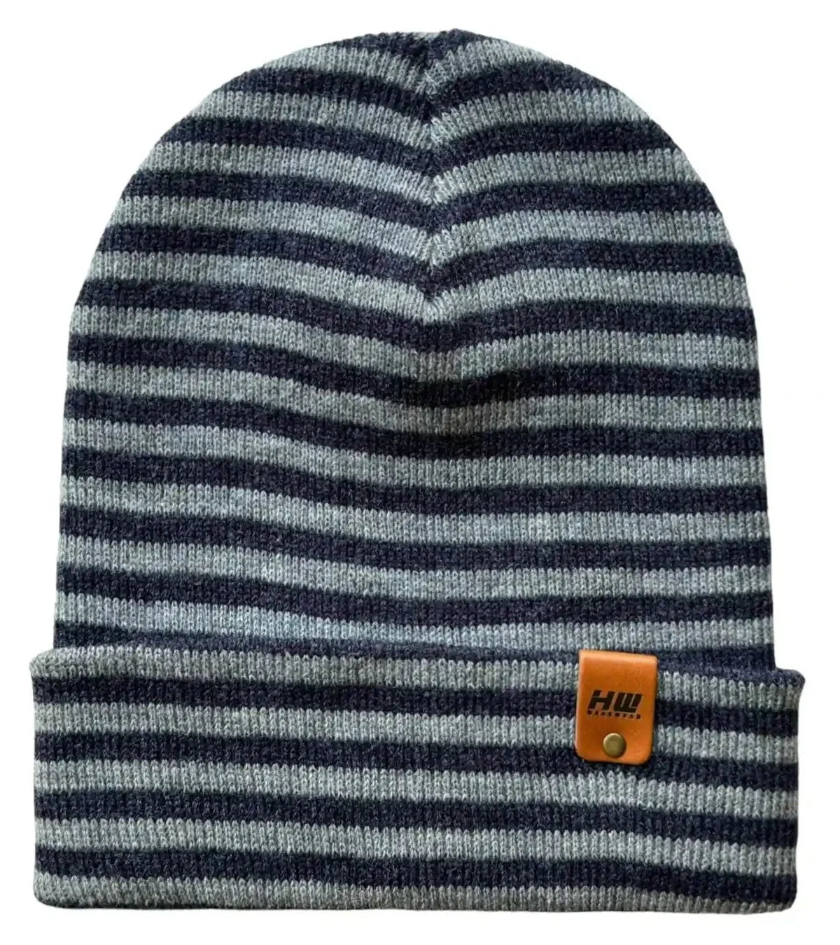 Classic RoRo Cuffed Beanie, Gray and Denim Blue — HAAKWEAR USA