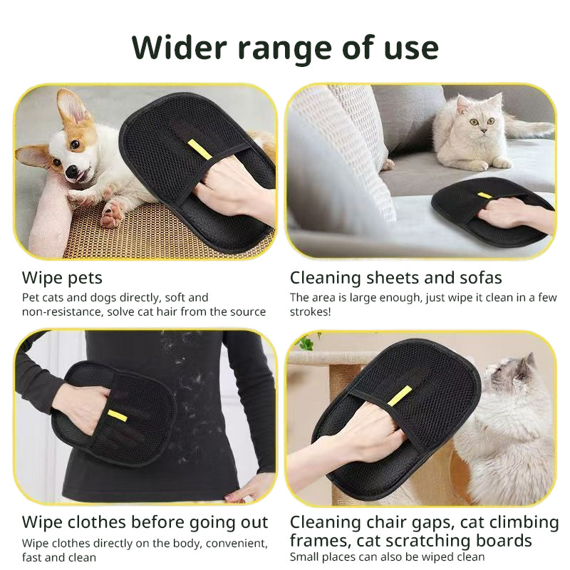 Static Pet Hair Removal Gloves - 3-in-1 Grooming, Deshedding & Multi-Surface Hair Remover for Dogs & Cats - image 5