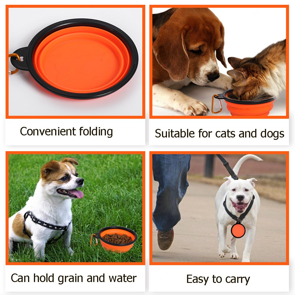 1000ML Pet Bowl Folding Silicone Travel Dog Bowls Walking Portable Water Bowl For Small Medium Dogs Cat Bowls Pet Eating Dish