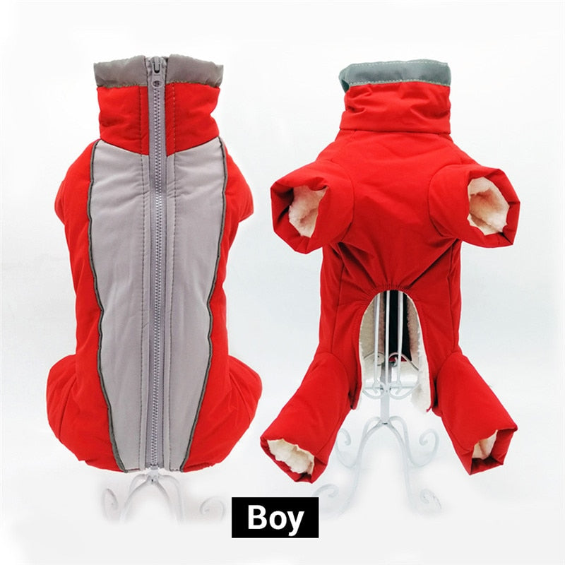Winter Overalls for Dogs Warm Waterproof Pet Jumpsuit Trousers Male/ Female Dog Reflective Small Dog Clothes Puppy Down Jacke