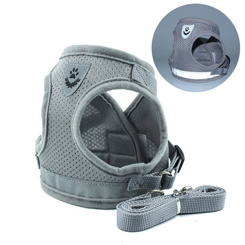 Reflective Safety Pet Dog Harness and Leash Set for Small Medium Dogs Cat Harnesses Vest Puppy Chest Strap Pet accessories - 