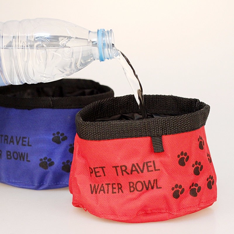 Portable Pet Dogs Cat Canvas Folding Travel Bowl Feeding Bowl Feeder Bottle Cat Dog Water Bowls Goods for Dogs - image 2