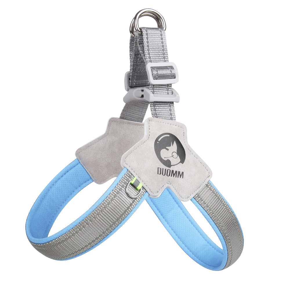 Dog Harness Chest Strap for Small and Medium Dogs, Reflective Leash for Outdoor Walking, Anti-Pull Design for Corgi, Bichon -