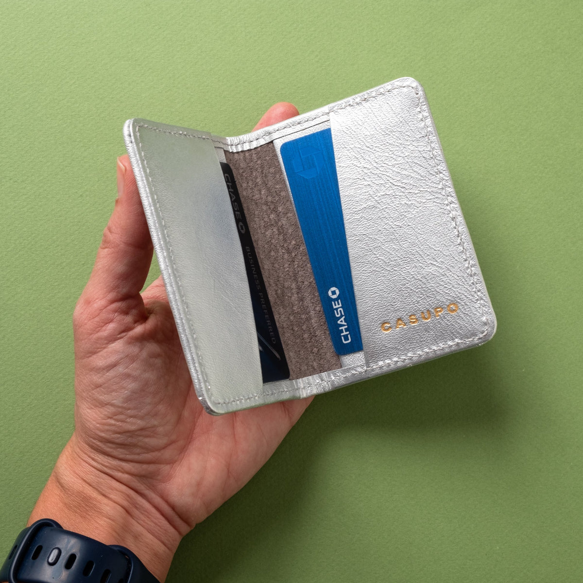 Compact Bifold with RFID Protection - Silver — CASUPO