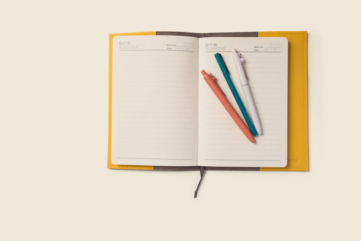 Refillable A5 Leather Notebook Cover – Yellow