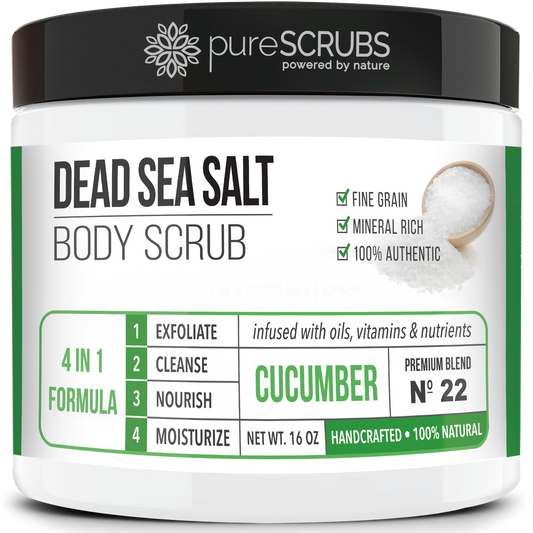 Cucumber Body Scrub / Dead Sea Salt / Premium Blend #22 — pureSCRUBS