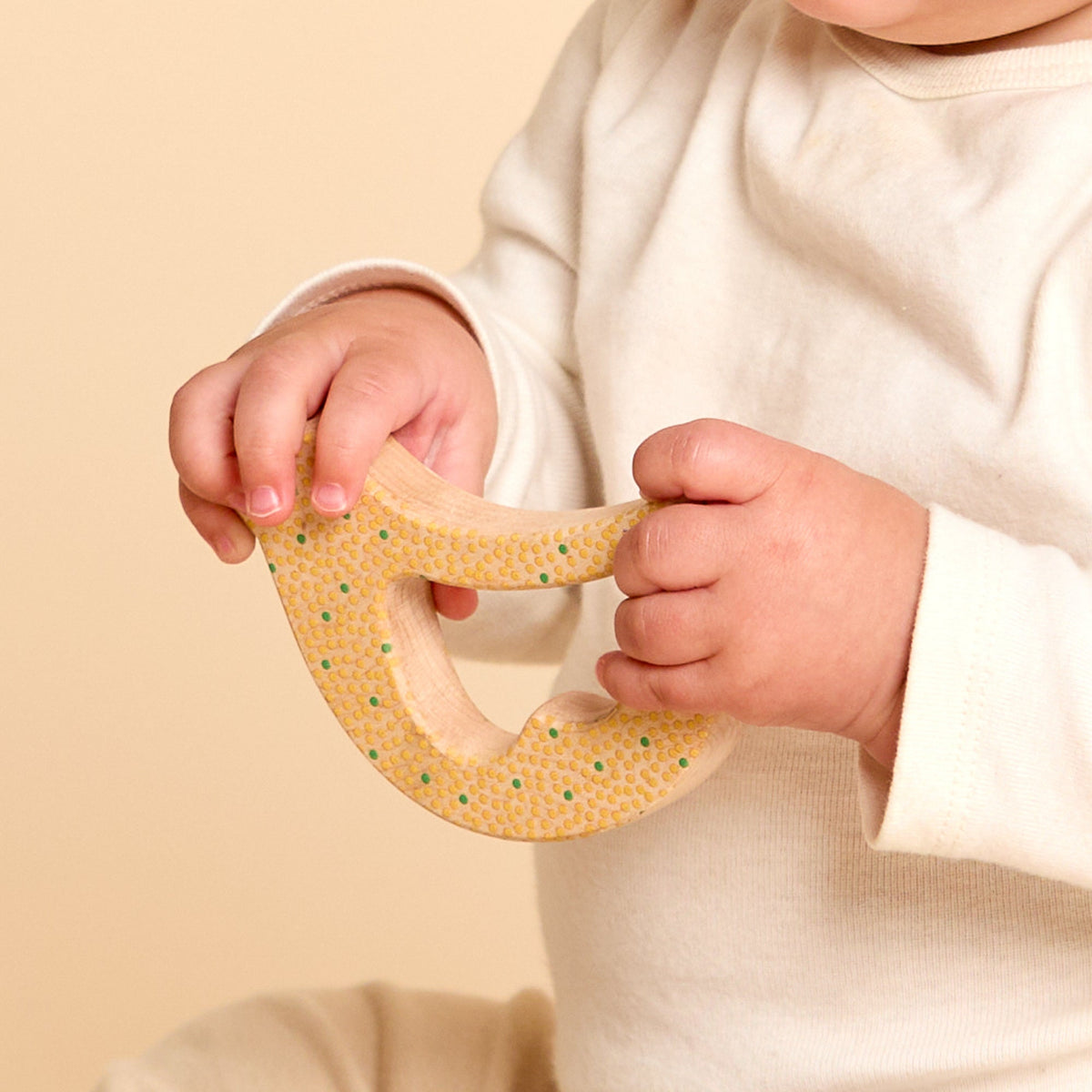 Solid Maple Wood Bird Rattle & Teether (Dots) - view 3