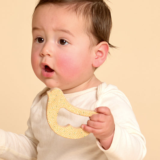 Solid Maple Wood Bird Rattle & Teether (Dots) - view 2