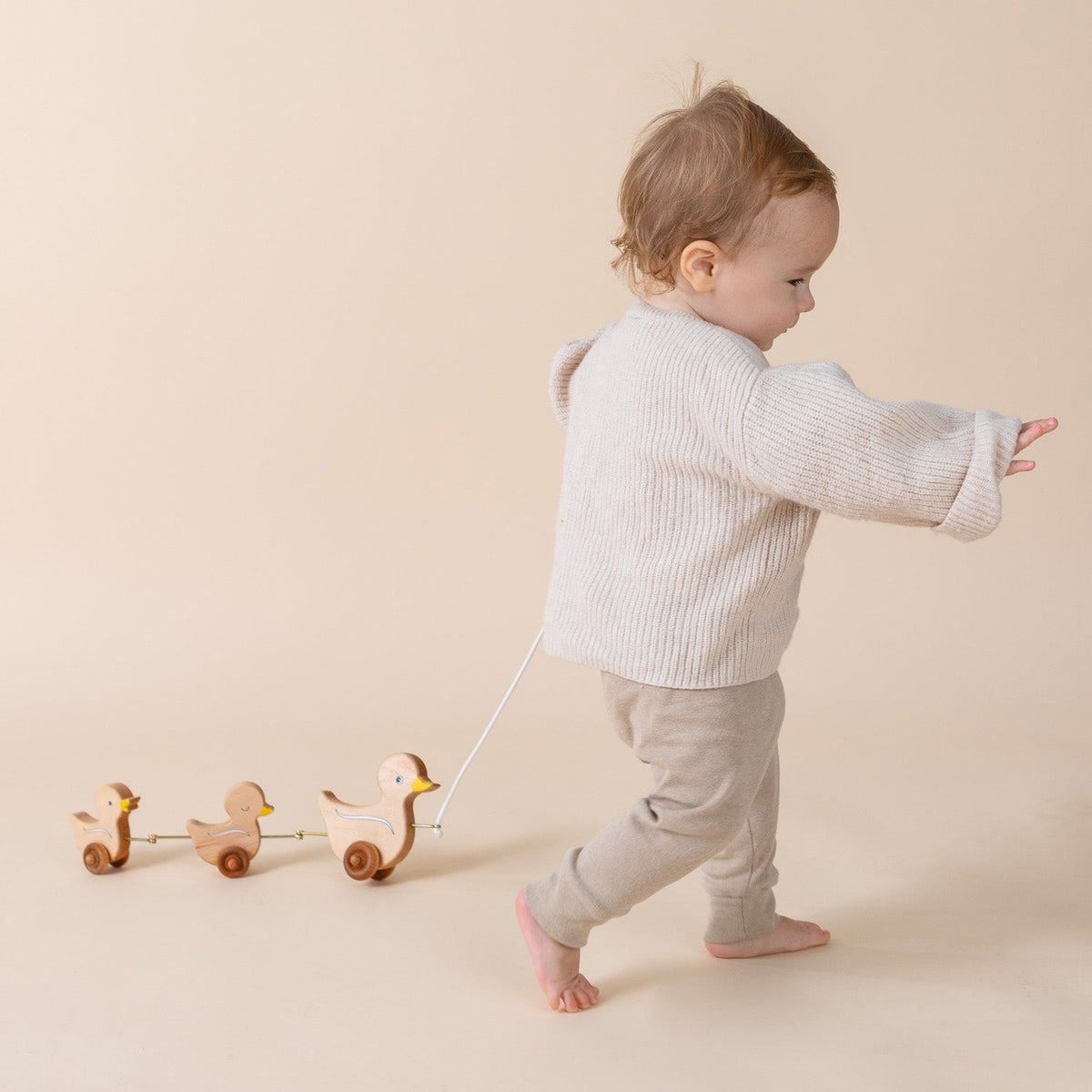 Pull Toy - The 3 Ducks - Maple Wood - Made in the USA 🇺🇸 - view 2