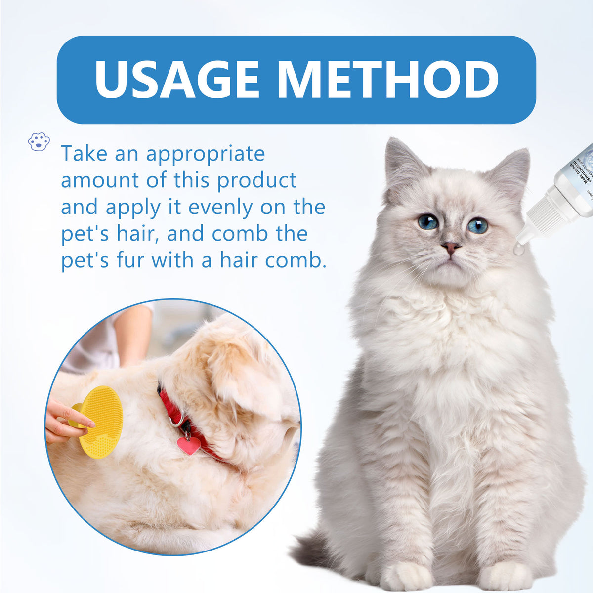 Pet Leave-In Serum Set For Cats And Dogs To Clean Hair Fluffy, Soft And Fragrance Care Essence - image 7