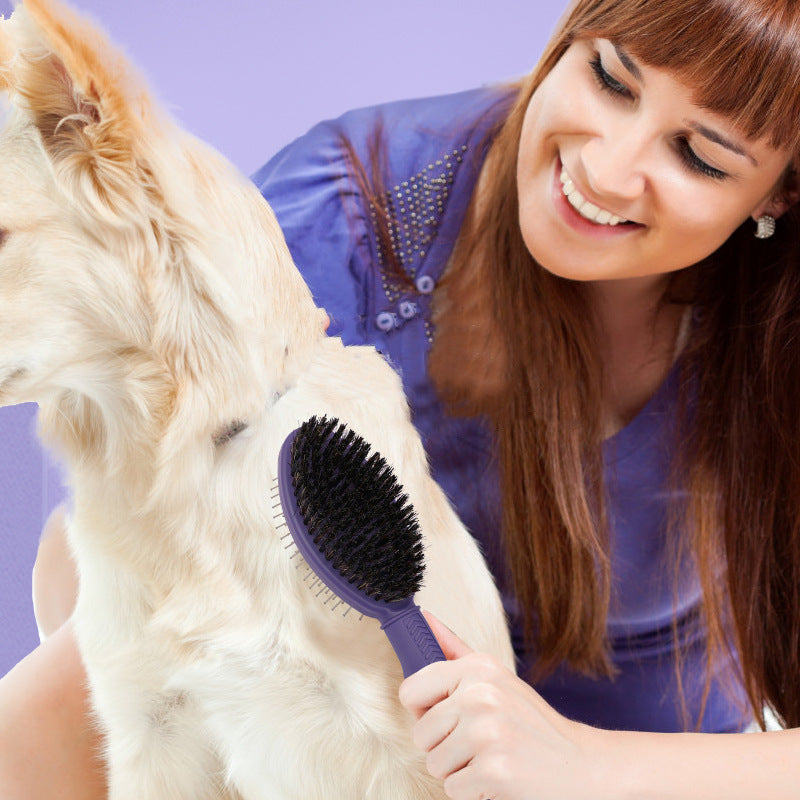 Pet Products Pet Double Face Comb Dog Beauty Air Bag Massage Needle Comb Pet Pig Hair Removal Brush - image 3