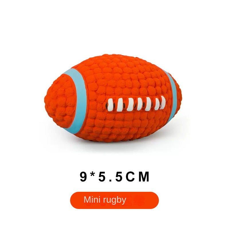 Chew Teeth Cleaning Sound Football Rugby Ball Thickened Durable Toy for Large Dogs Pet Latex Ball
