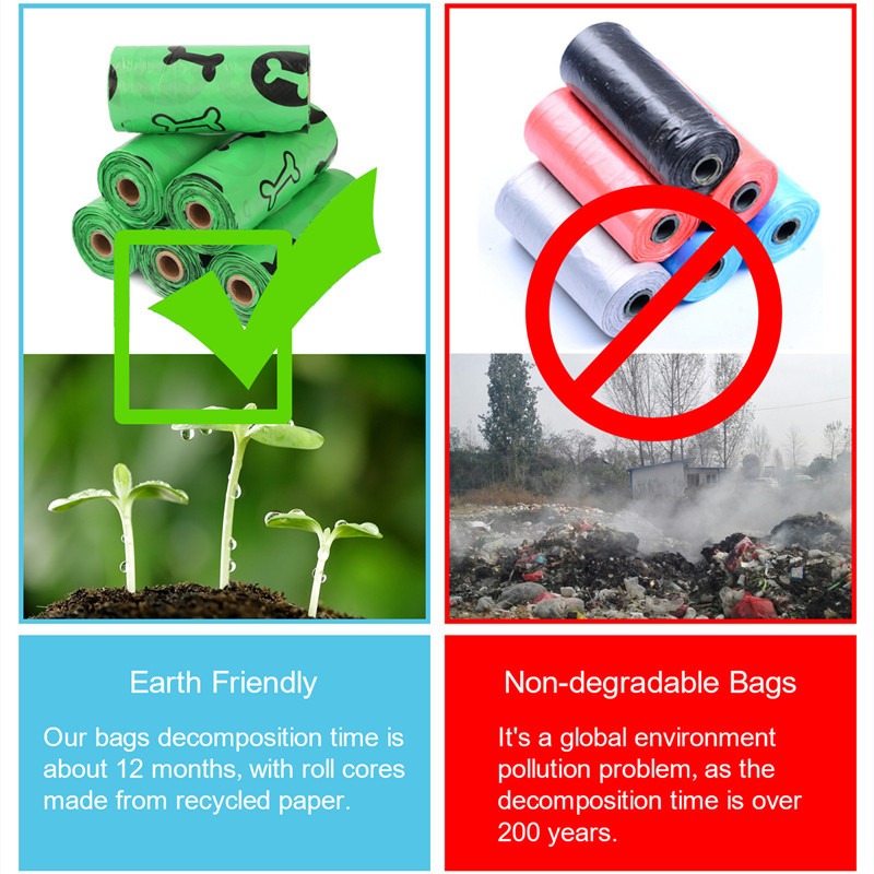 Orange and green pet garbage bags for dogs to pick up feces and defecate - image 14