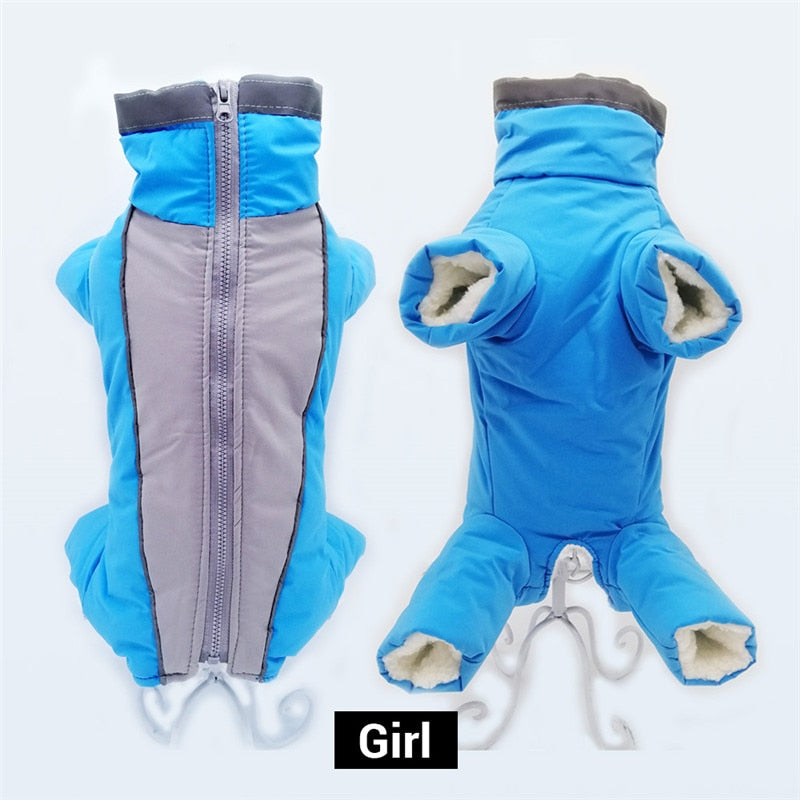Winter Overalls for Dogs Warm Waterproof Pet Jumpsuit Trousers Male/ Female Dog Reflective Small Dog Clothes Puppy Down Jacke