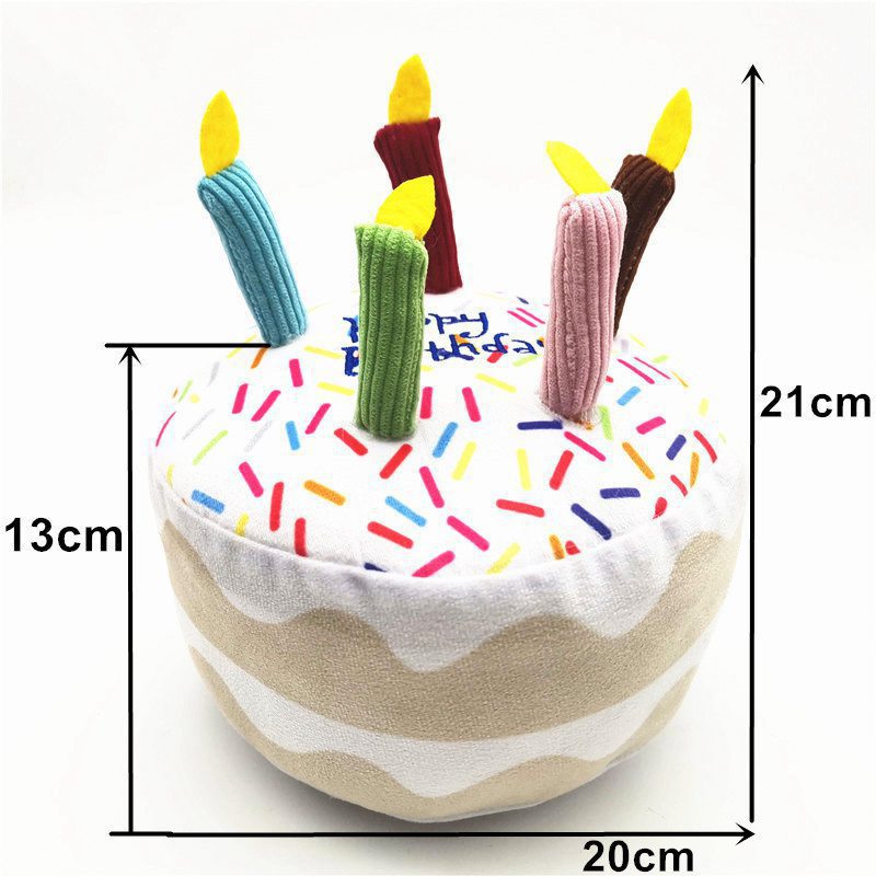 Dog Cat Birthday Cake Gift Sound Fun Toy Dog Plush Toy Pet Supplies - image 4