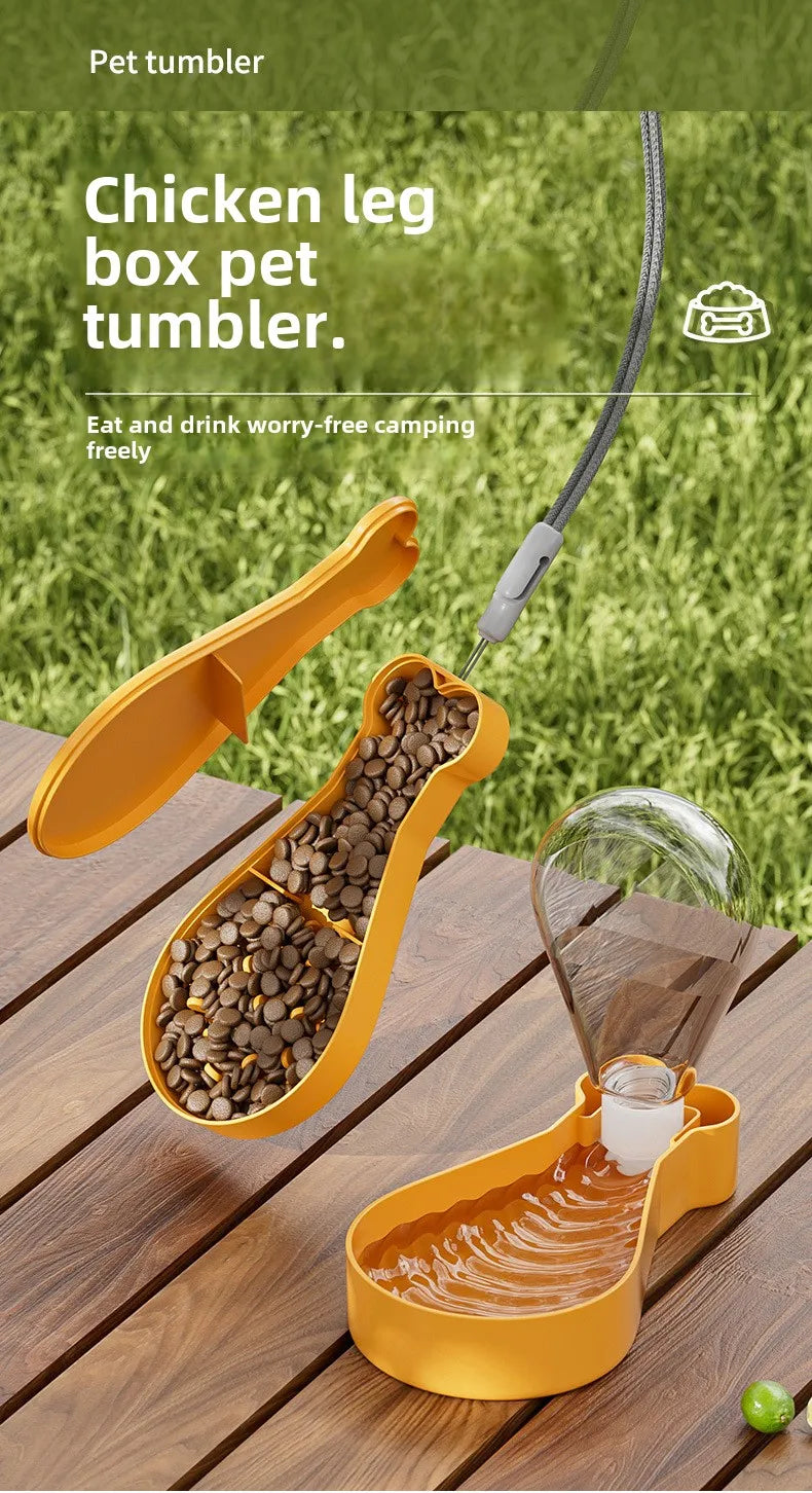 Portable Dog Travel Water Bottle with Bowl – 2-Layer Feeder - image 3