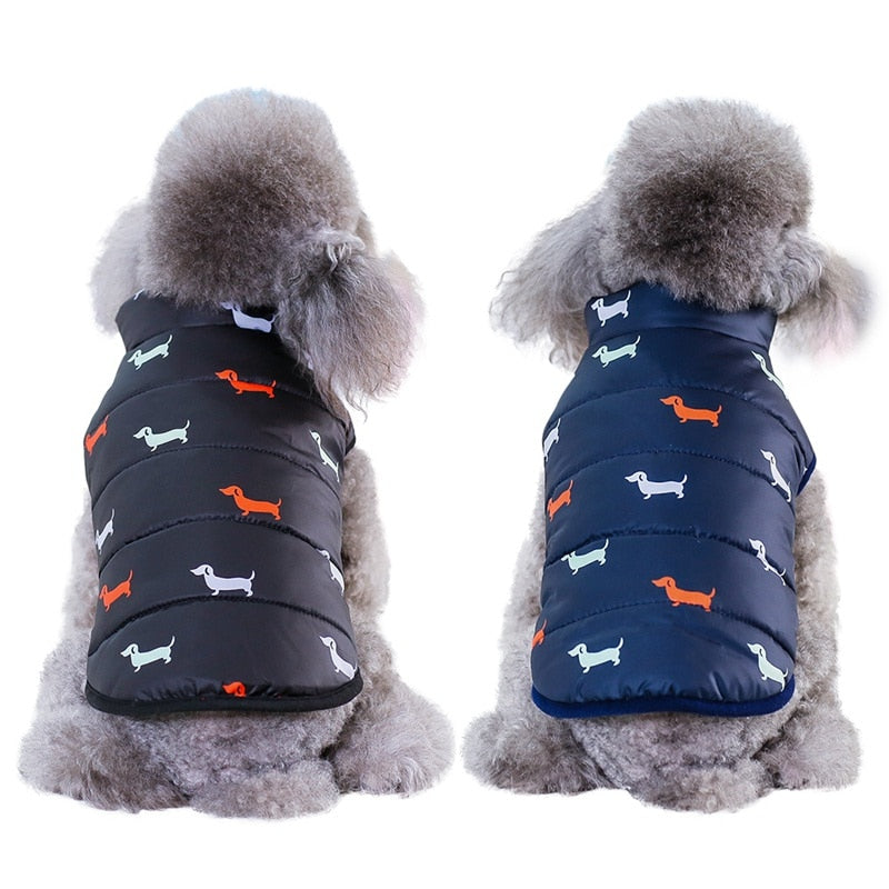 Pet Dog Down Jacket Vest Dog Clothes Autumn Winter Cotton Padded Coat For Dogs Clothes Puppy Thickened Stand Collar Down Jack