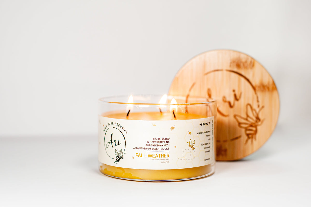 Fall Weather Beeswax Candle |8 oz - view 2