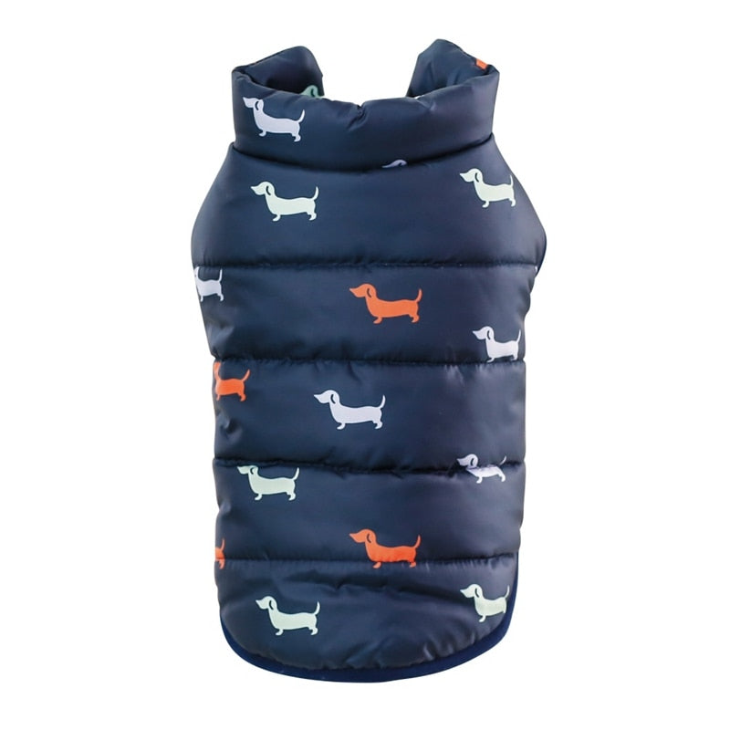Pet Dog Down Jacket Vest Dog Clothes Autumn Winter Cotton Padded Coat For Dogs Clothes Puppy Thickened Stand Collar Down Jack