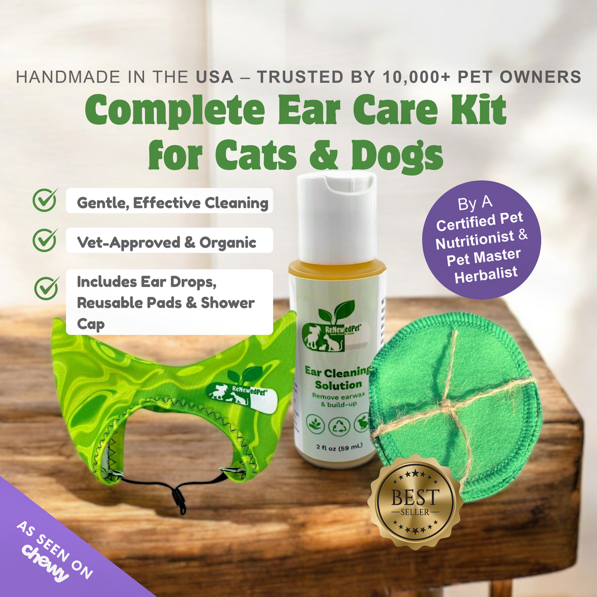 EAR CARE KIT - 2 OZ. EAR DROPS, SMALL, 10-PACK, 20-PACK (save 5%), 30-PACK (save 10%), MEDIUM, LARGE, 4 OZ. EAR DROPS (save 5