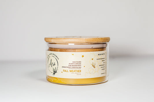 Fall Weather Beeswax Candle |8 oz