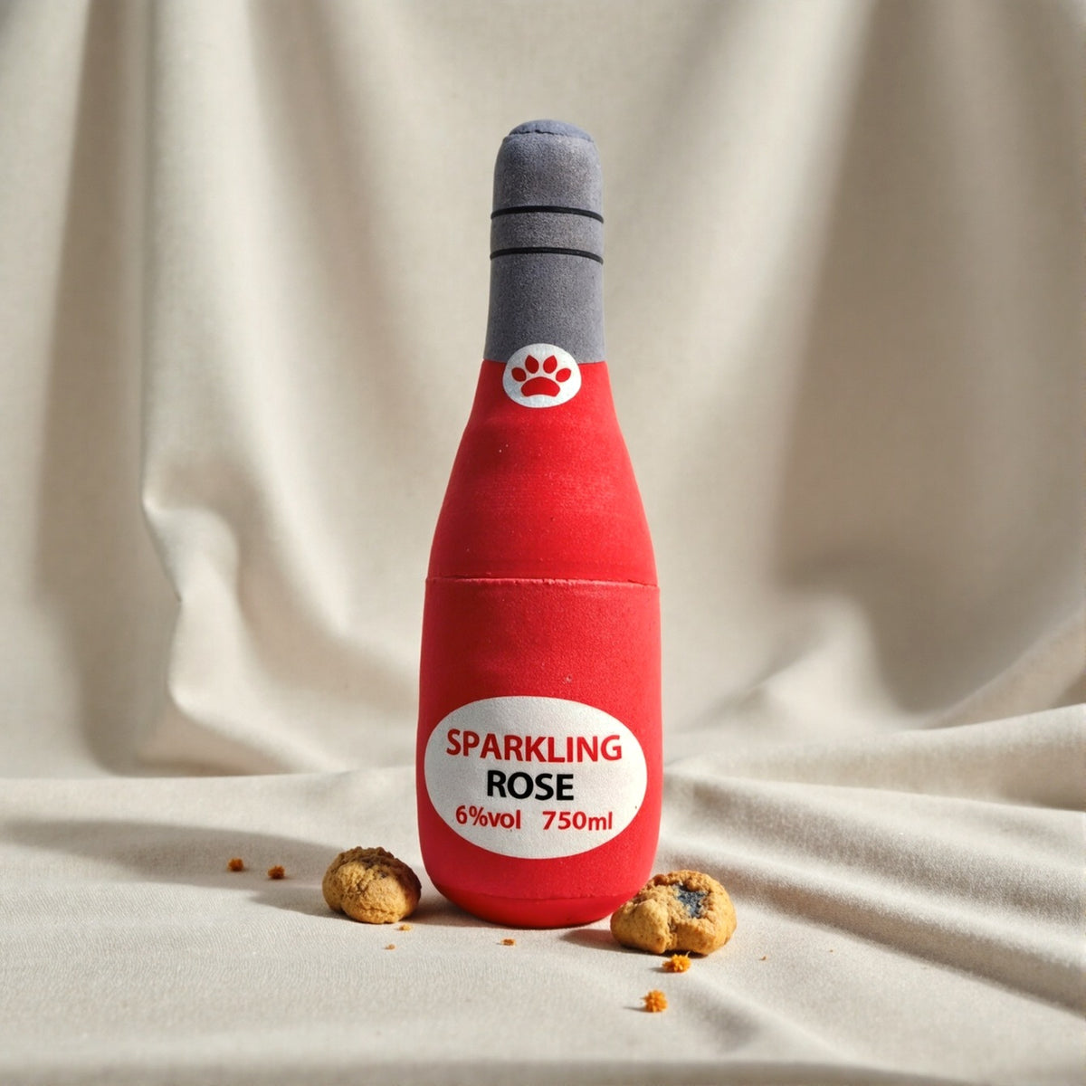 Dog Toy Realistic Wine Bottle Chew-Resistant Self-Entertainment Plush Toy for Cats and Dogs Teeth Cleaning Sound-Making Toy -