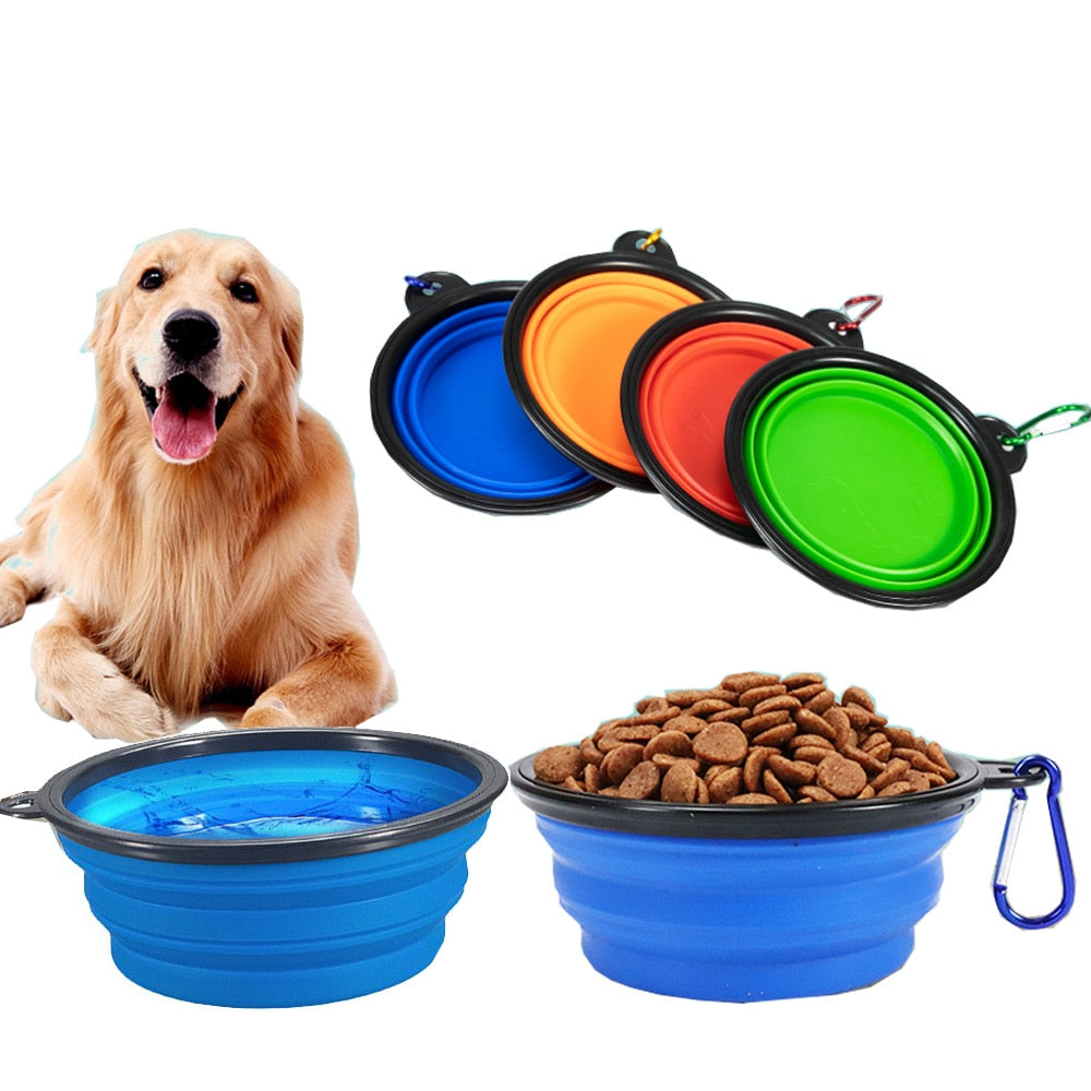 1000ML Pet Bowl Folding Silicone Travel Dog Bowls Walking Portable Water Bowl For Small Medium Dogs Cat Bowls Pet Eating Dish