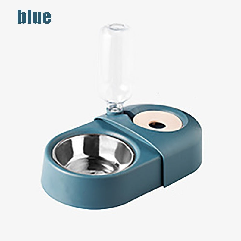 Dogs Cats Bowl and Drinking Fountains with Automatic Water Outlet Anti-overturning Feeders Plastic Feeding Bowl Pet Accessori