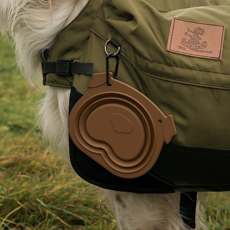 Silicone Folding Bowl Dog Automatic Feeder Outdoor Travel Portable Dog Food Bowl Pet Supplies - image 4