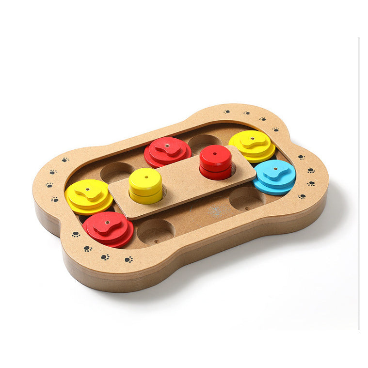 Pet Dog Puzzle Toy Bone Paw Print New Wooden Toy Feeding Multifunctional Pet Toy - image 4