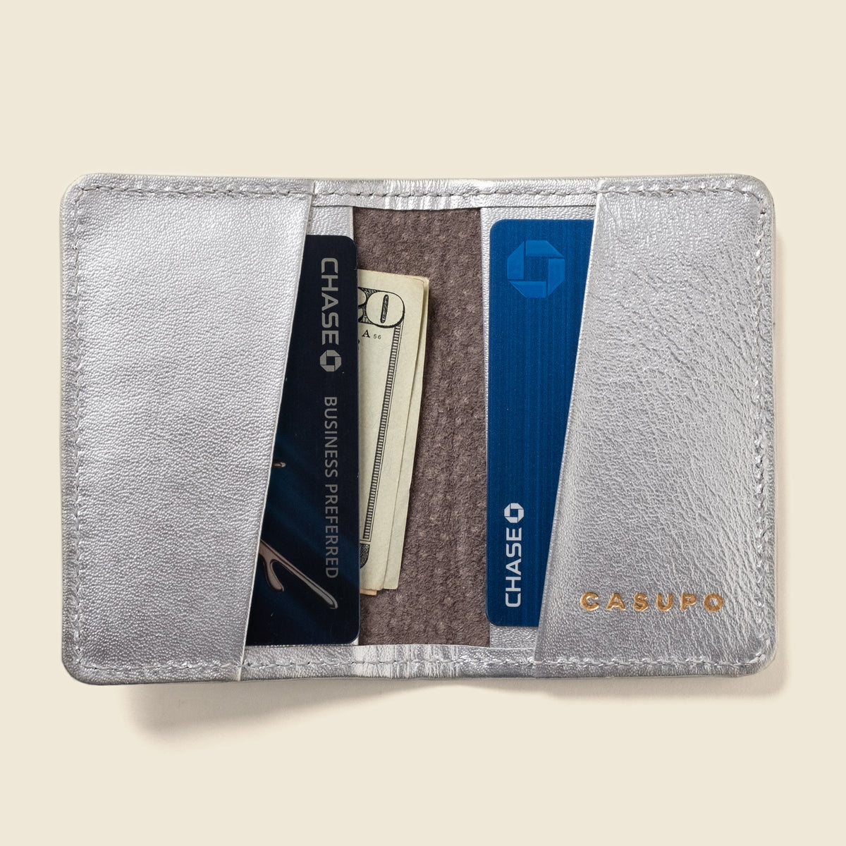 Compact Bifold with RFID Protection - Silver — CASUPO