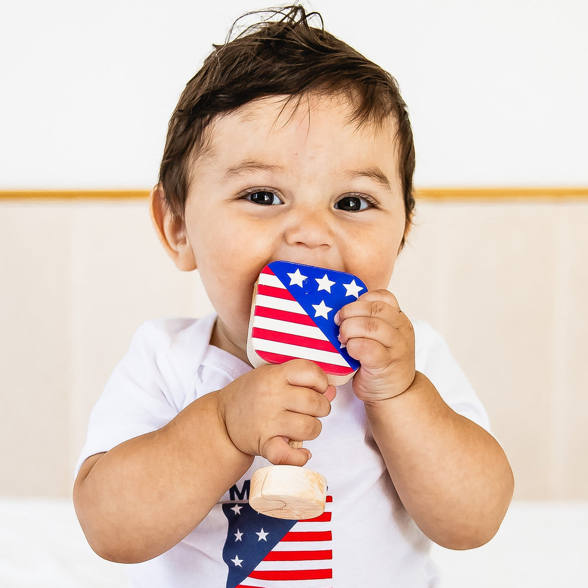 Grasp & Giggle Flag Rattle - Made in the USA 🇺🇸 - view 2