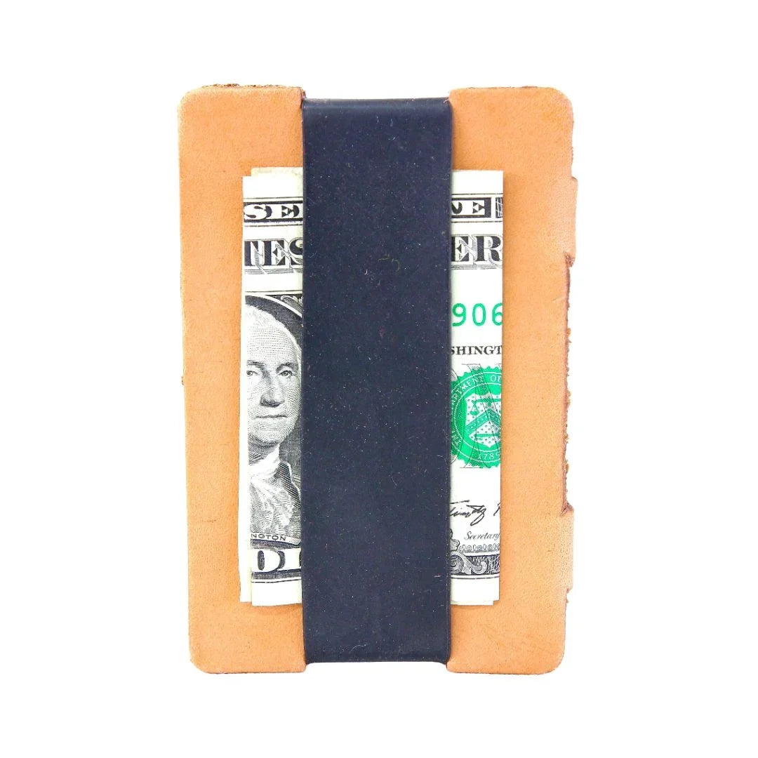Full Grain Leather Card Wallet - NATURAL BLACK