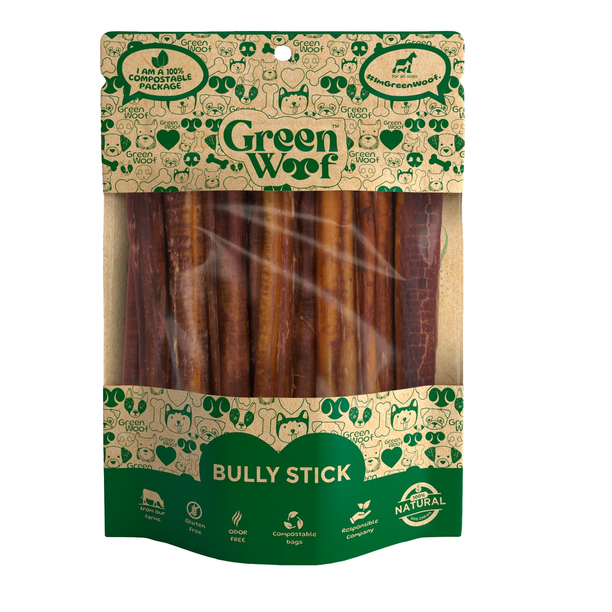 Straight Bully Sticks Natural Dog Chews