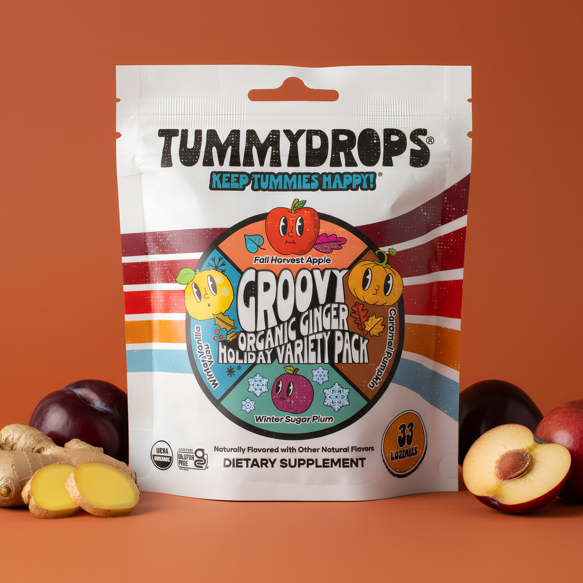 Organic Ginger Groovy Holiday Variety Pack, 33 ct