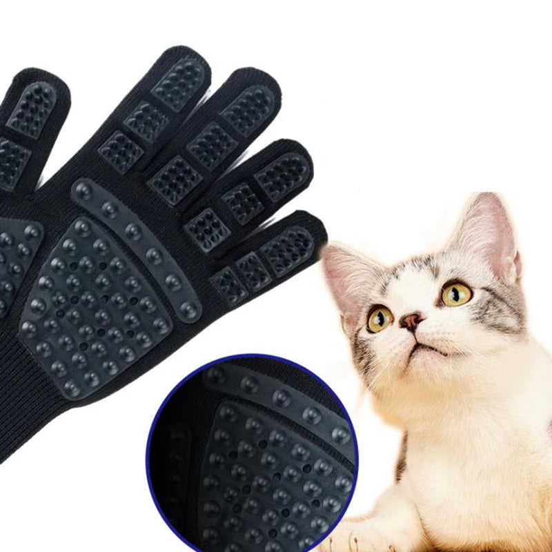 1pcs Pet Glove Cat Grooming Glove Cat Hair Deshedding Brush Gloves Dog Comb - image 3