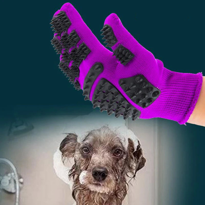 1pcs Pet Glove Cat Grooming Glove Cat Hair Deshedding Brush Gloves Dog Comb - image 5