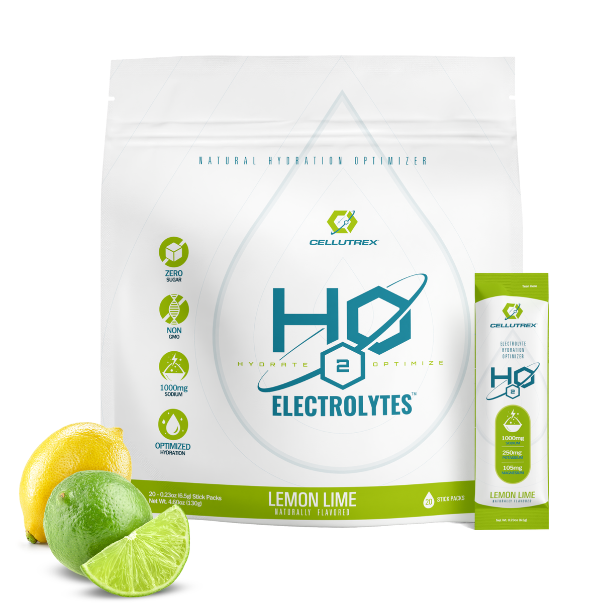 H2O ELECTROLYTES™ - Lemon Lime - Zero Sugar Electrolyte Powder