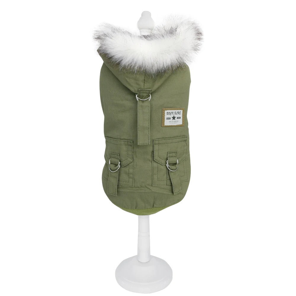 Winter Dog Clothes for Small Dogs Warm Dog Coat Jacket French Bulldog Clothes Hooded Coat Pet Puppy Cloting Fleece Padded Out