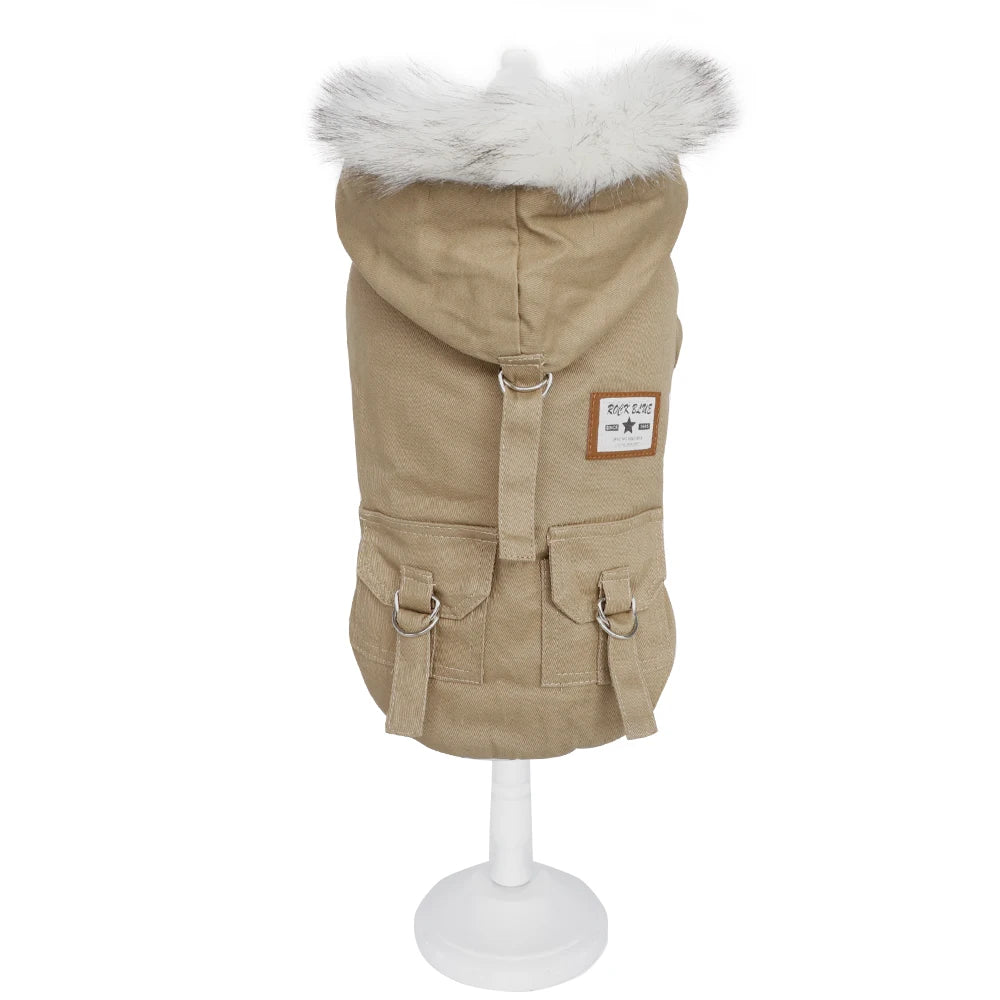 Winter Dog Clothes for Small Dogs Warm Dog Coat Jacket French Bulldog Clothes Hooded Coat Pet Puppy Cloting Fleece Padded Out