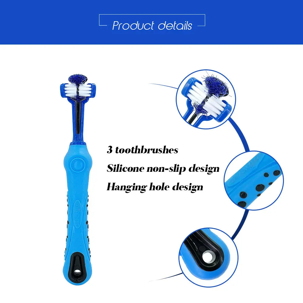 Three-Sided Dog & Cat Toothbrush — Removes Plaque, Tartar & Bad Breath - image 2
