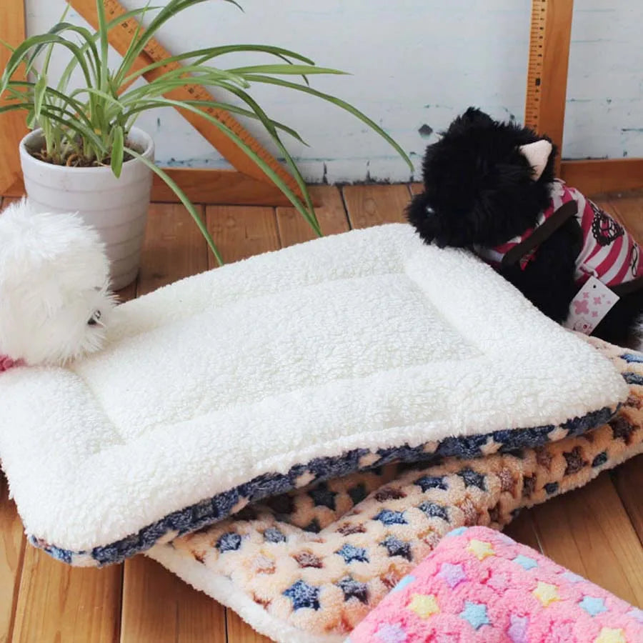 Warm Soft Fleece Pet Mat Travel Cat Litter Dog Blanket Puppy Cushion Pet Pad Dog Bed Cheap 5 Size for Small And Large Dogs - 