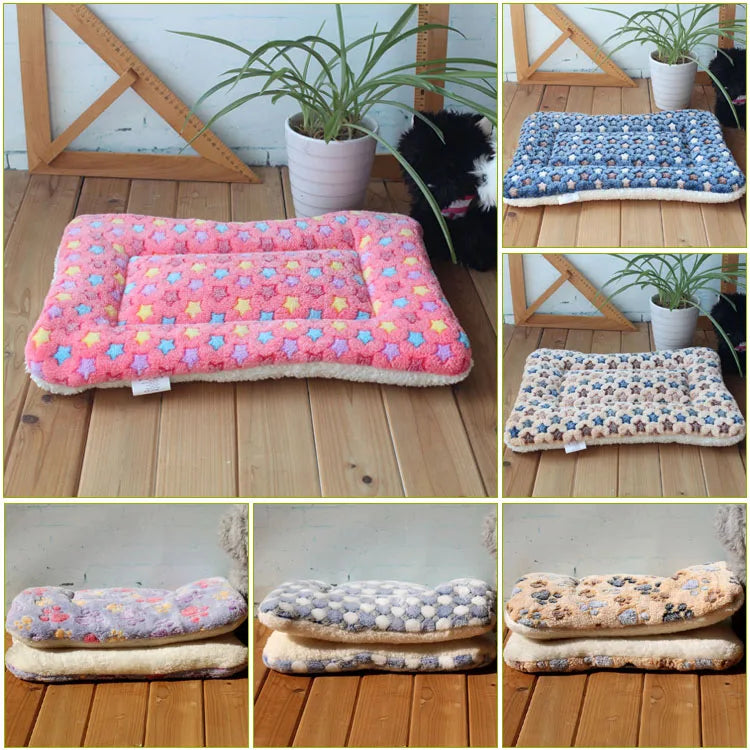 Warm Soft Fleece Pet Mat Travel Cat Litter Dog Blanket Puppy Cushion Pet Pad Dog Bed Cheap 5 Size for Small And Large Dogs - 