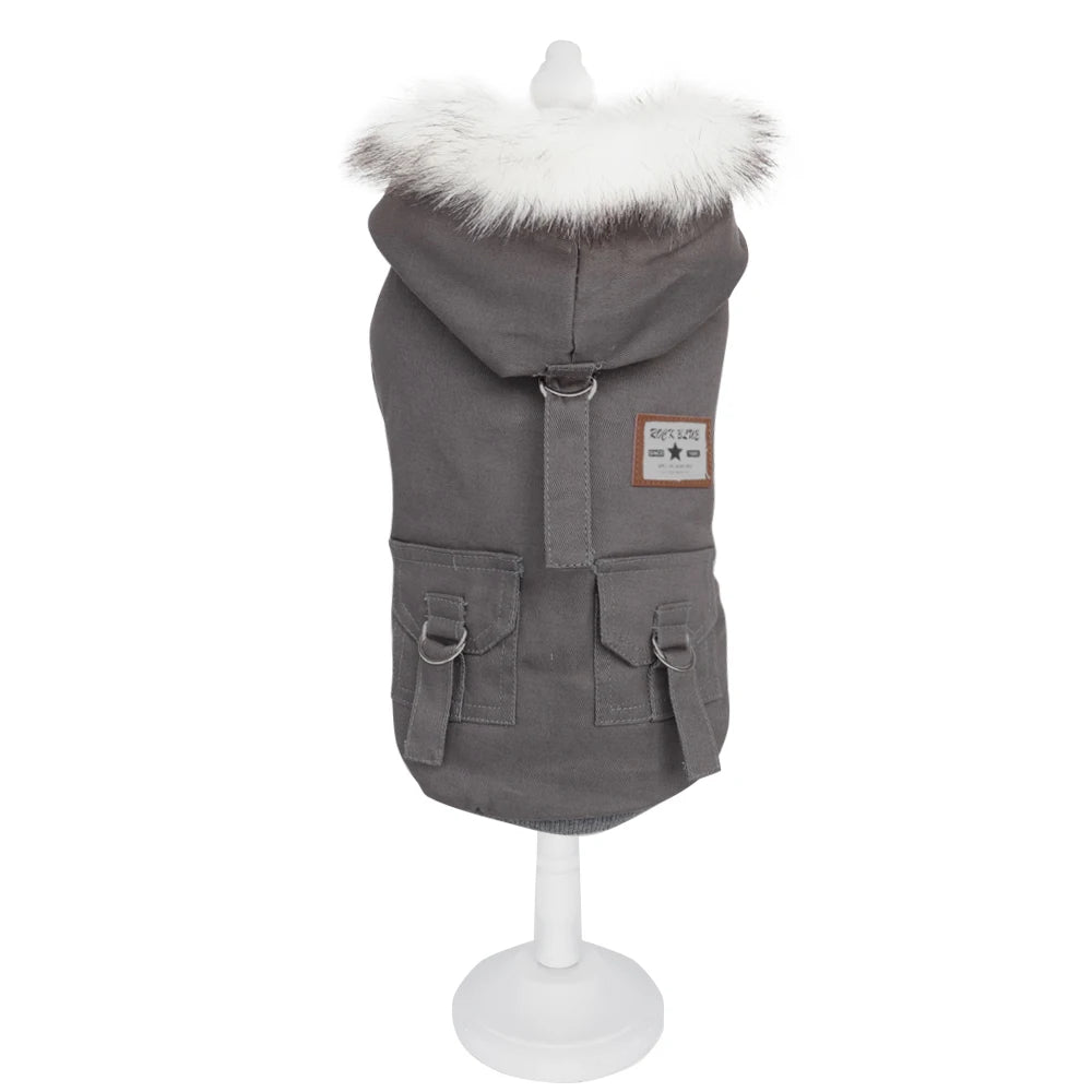 Winter Dog Clothes for Small Dogs Warm Dog Coat Jacket French Bulldog Clothes Hooded Coat Pet Puppy Cloting Fleece Padded Out