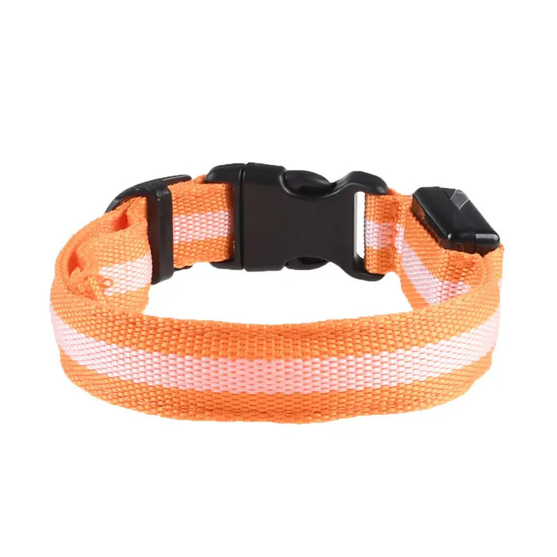 Nylon LED Pet Dog Collar,Night Safety Flashing Glow In The Dark Dog Leash,Dogs Luminous Fluorescent Collars Pet Supplies 4.7 