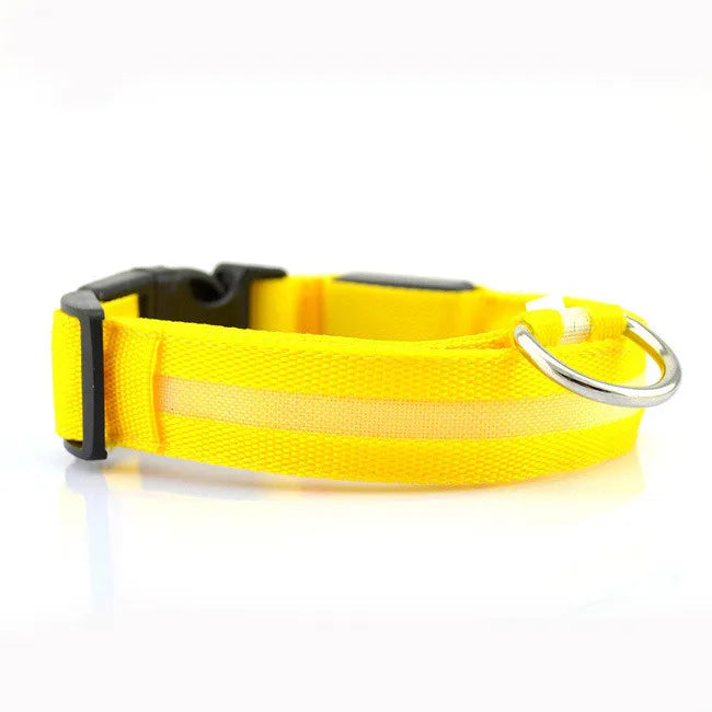 Nylon LED Pet Dog Collar,Night Safety Flashing Glow In The Dark Dog Leash,Dogs Luminous Fluorescent Collars Pet Supplies 4.7 